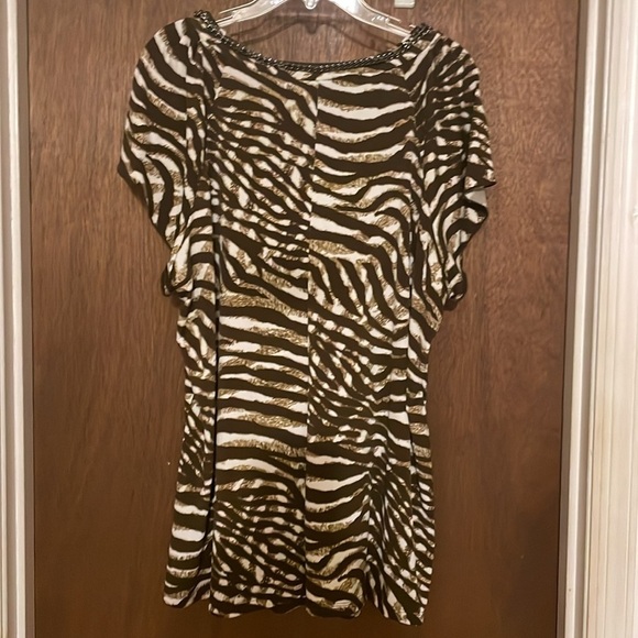 Cato animal print peasant blouse​​ - Picture 2 of 4